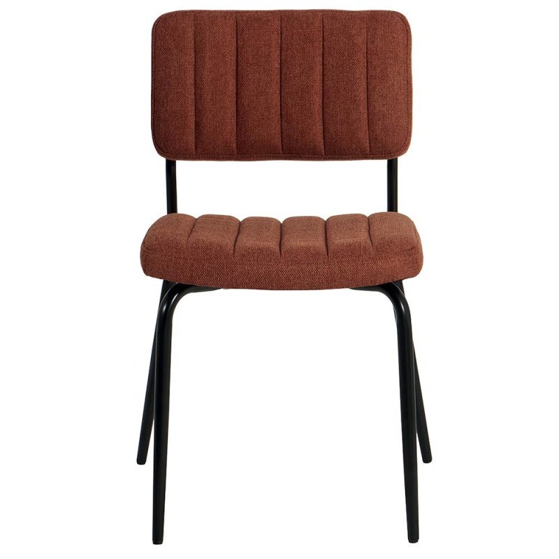 Chaise Lia en tissu jacquard rouille - Casita