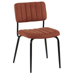 Chaise Lia en tissu jacquard rouille - Casita