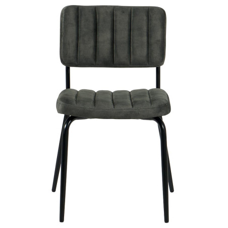 Chaise Lia en tissu velours anthracite - Casita