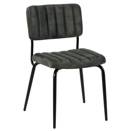 Chaise Lia en tissu velours anthracite - Casita