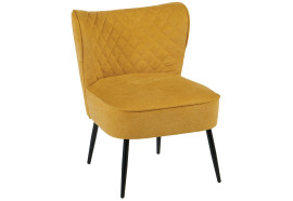 Fauteuil Deka en tissu jaune moutarde - Casita