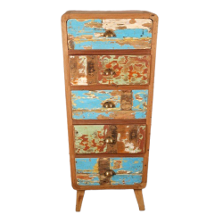 Commode Tana 5 tiroirs en teck recyclé