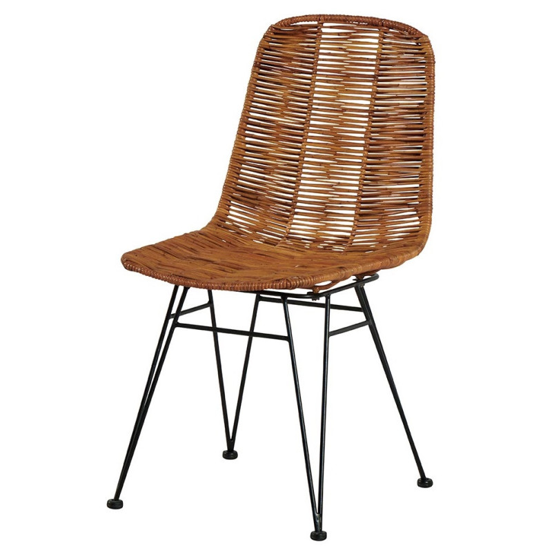Chaise en rotin & métal Steen