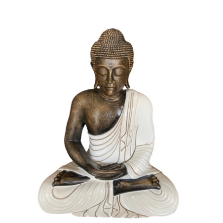 Statue de Bouddha assis - Blanc