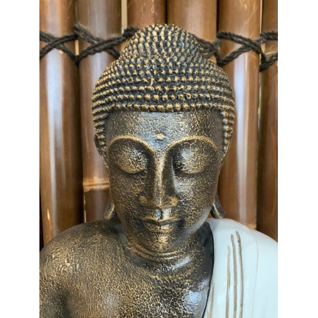 Statue de Bouddha assis - Blanc