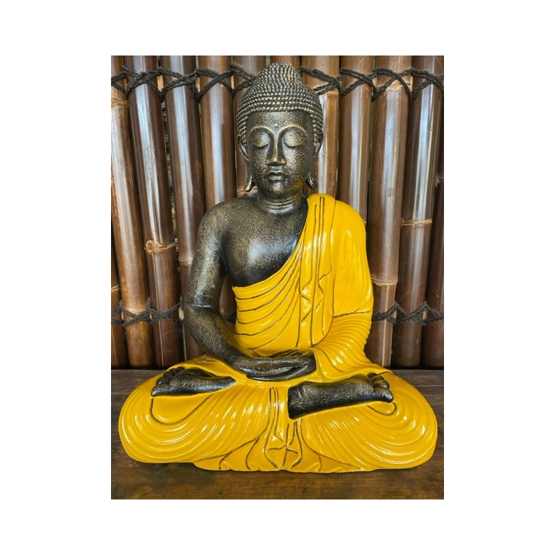 Statue de Bouddha assis - Jaune
