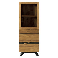 Colonne 2 portes 1 tiroir en teck Roster - Casita