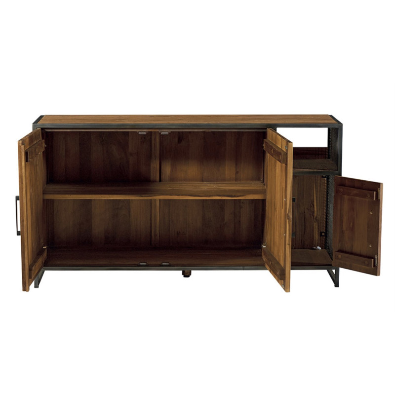 Bahut Athena 3 portes 1 niche en teck - Casita