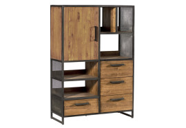 Enfilade Athena 1 porte 5 niches en teck massif recyclé - Casita
