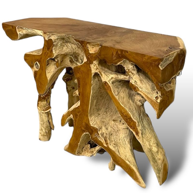 Console Gola en racine de teck 120 cm