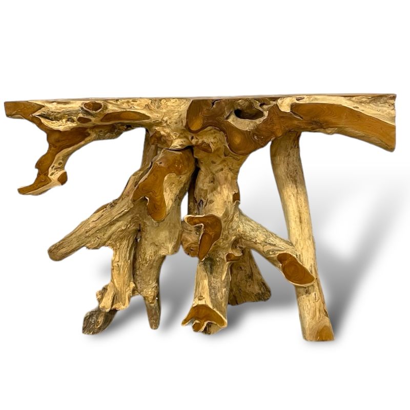 Console Puti en racine de teck 120 cm