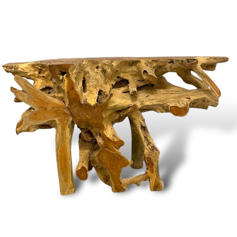 Console Lapo en racine de teck 120 cm