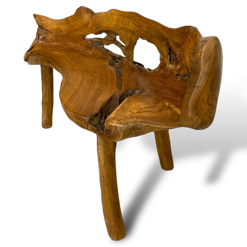 Banc en racine de teck Fogi