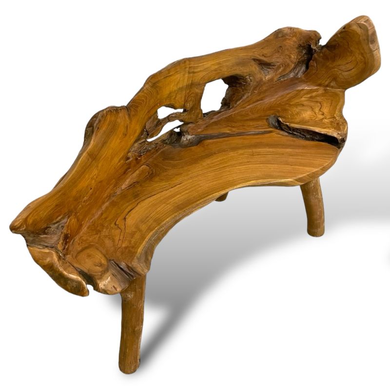 Banc en racine de teck Fogi