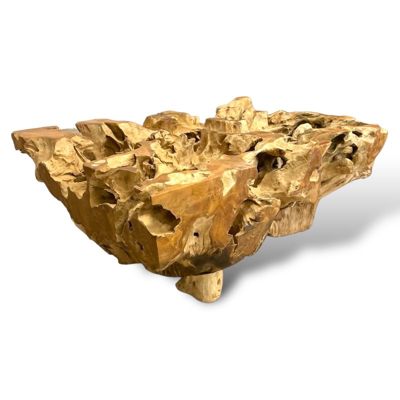 Table basse Empat en racine de teck