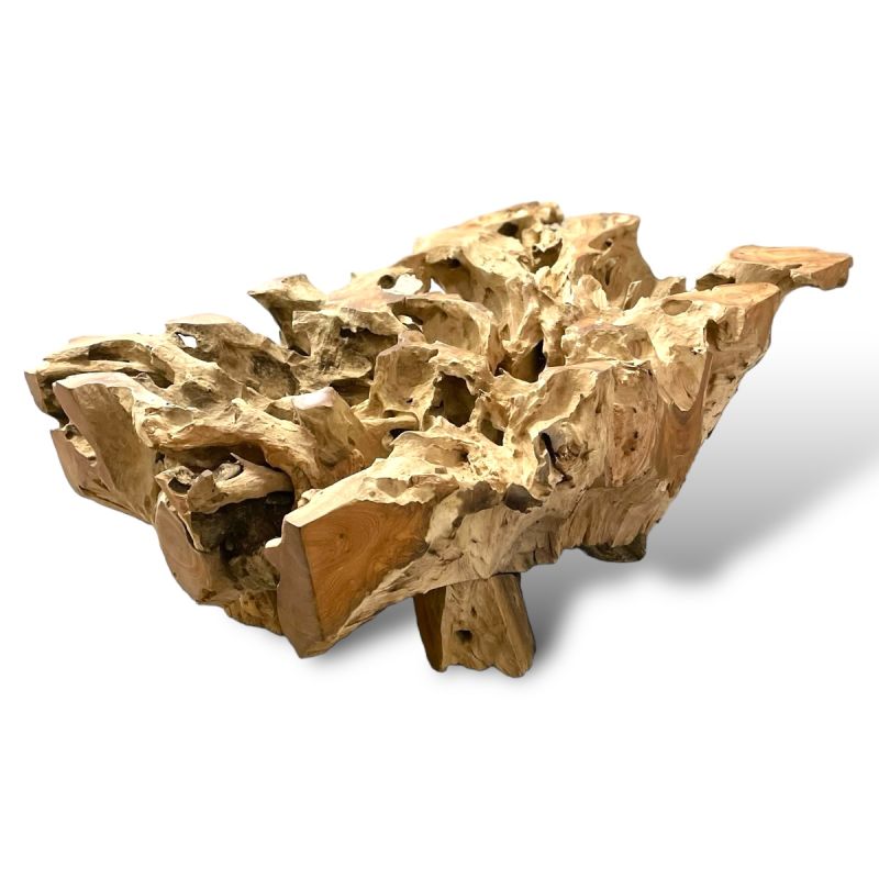 Table basse Empat en racine de teck