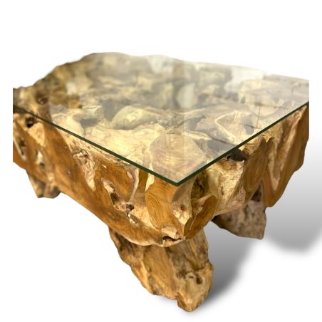 Table basse en racine de teck