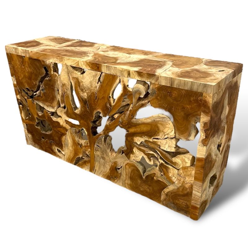 Console Faka en racine de teck 120 cm