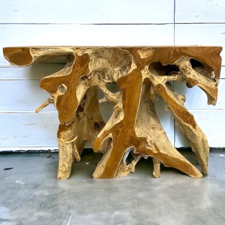 Console Gola en racine de teck 120 cm