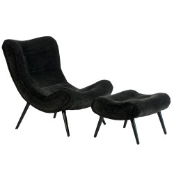 Fauteuil avec pouf CASPE -...