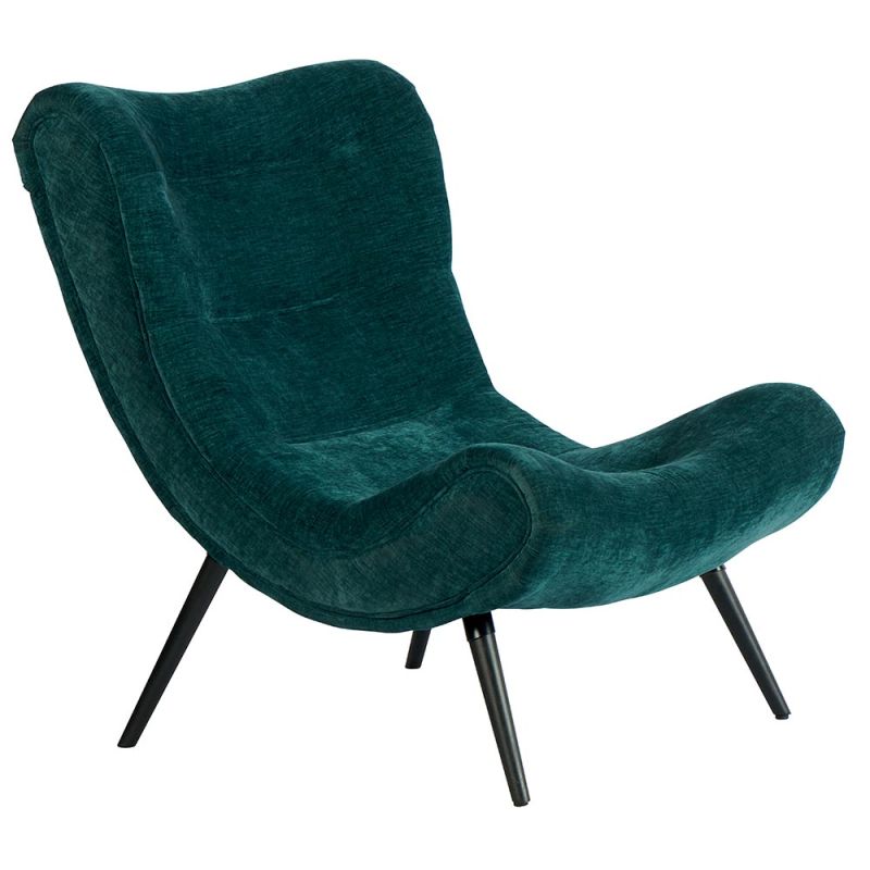 Fauteuil avec pouf CASPE - NOIR