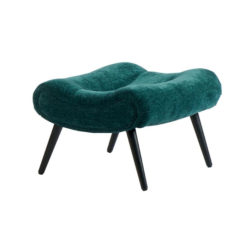 Fauteuil avec pouf CASPE - NOIR