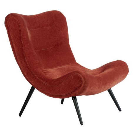 Fauteuil avec pouf CASPE - Terracotta