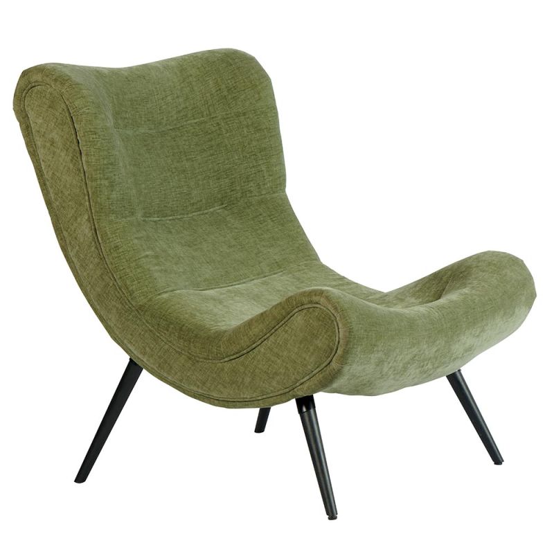 Fauteuil avec pouf CASPE - Vert
