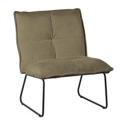 Fauteuil en velours vert kaki Faucal - Casita