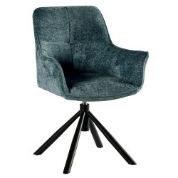 Chaise tournante Ewing - Bleu pétrole
