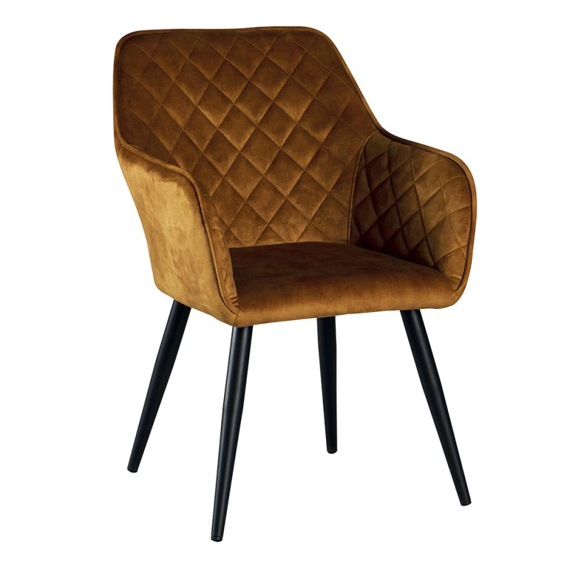 Chaise Capitonnée CORK mourtarde - CASITA