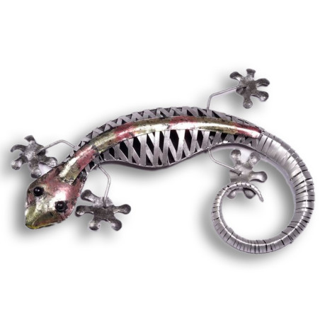 Gecko décoratif en métal - 50 x 42 cm