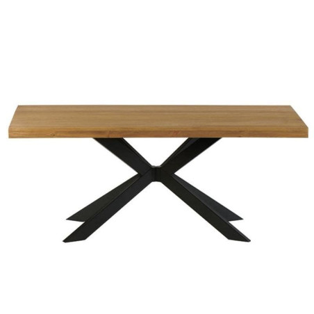 Table industrielle pin massif et métal 180 cm - CASITA