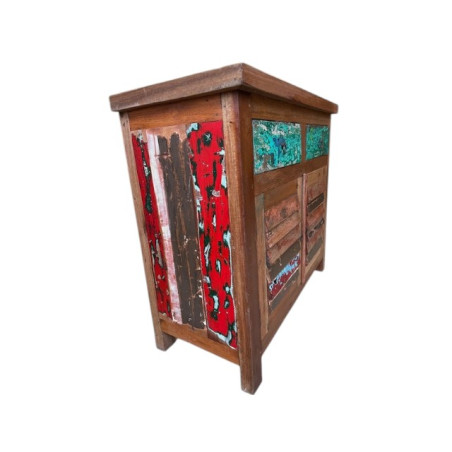 Bahut bas en bois de bateau recyclé Jambi
