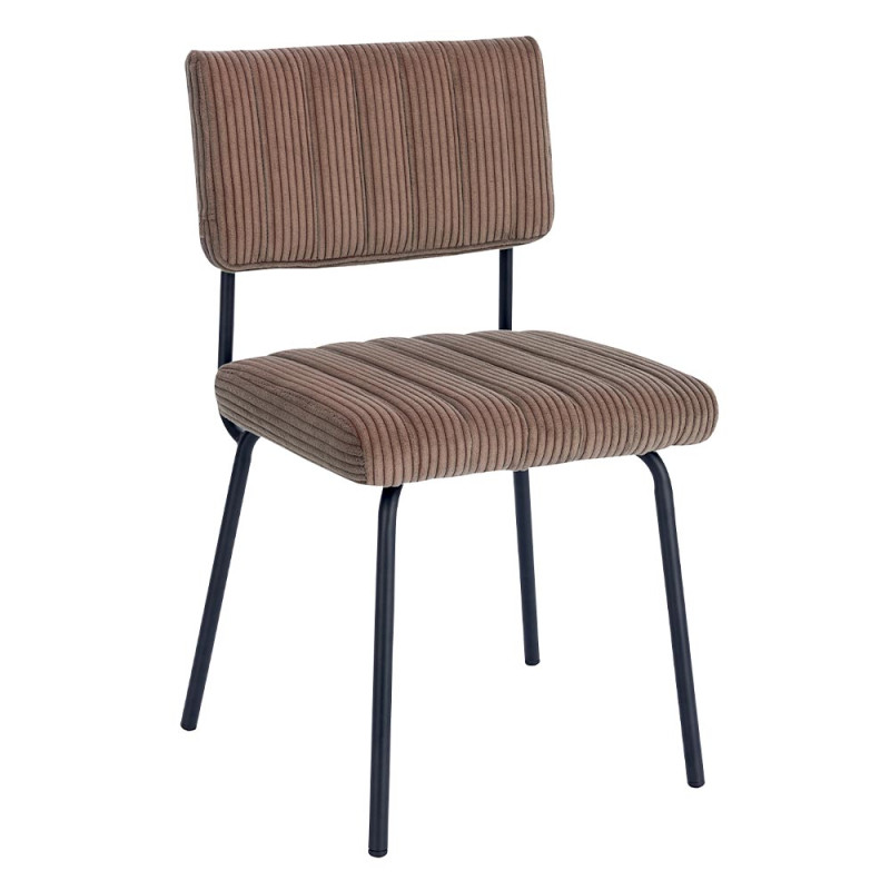 Chaise velours Côtelé LINA Camel - CASITA