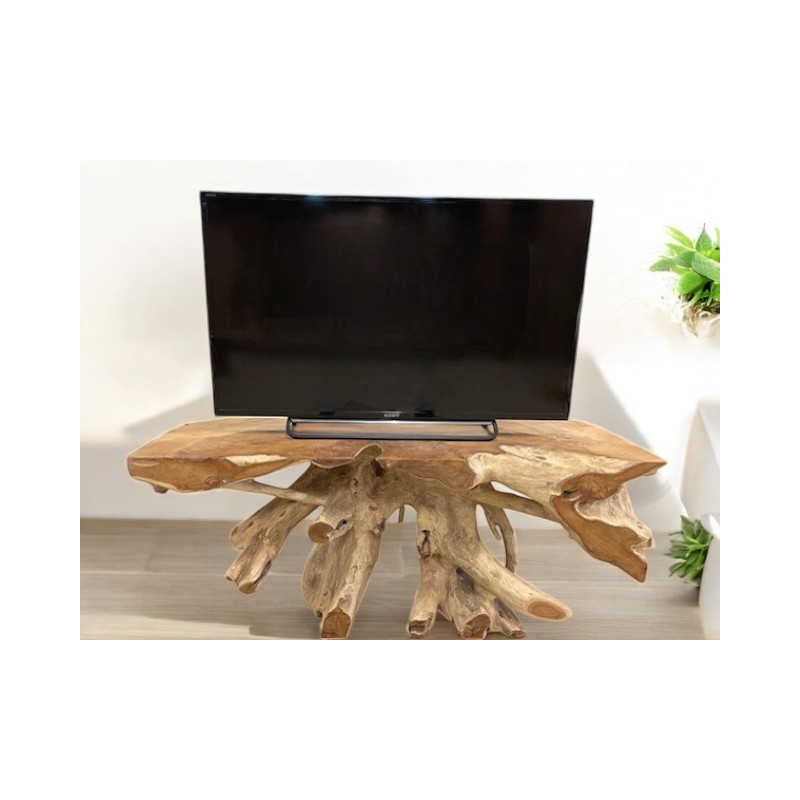 Meuble TV en Racine de Teck 120 cm Bingin