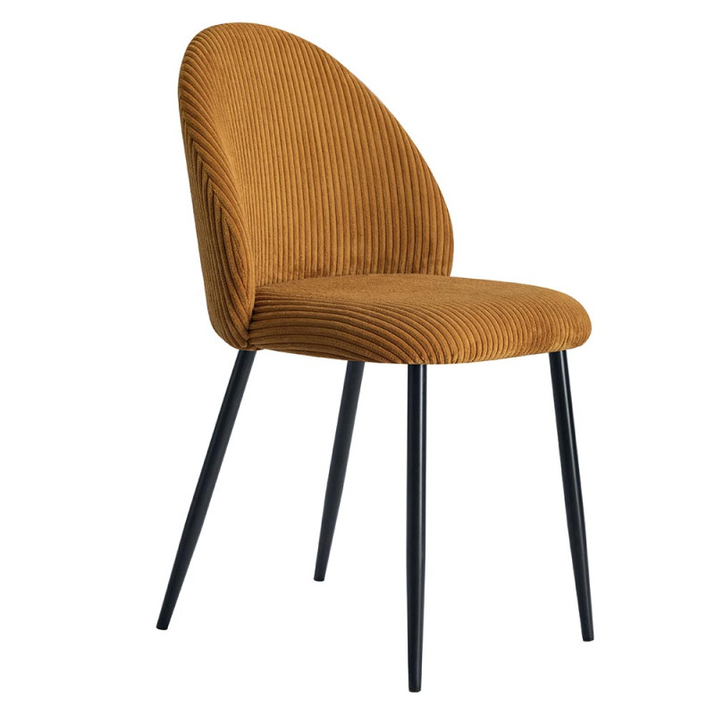 Chaise Velours Côtelé BELLOT Moutarde - CASITA