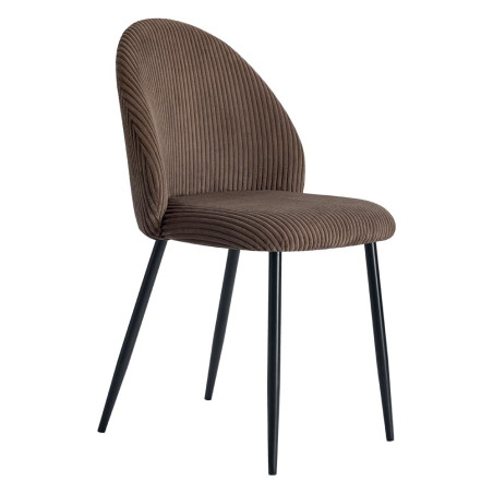 Chaise Velours Côtelé BELLOT Taupe - CASITA