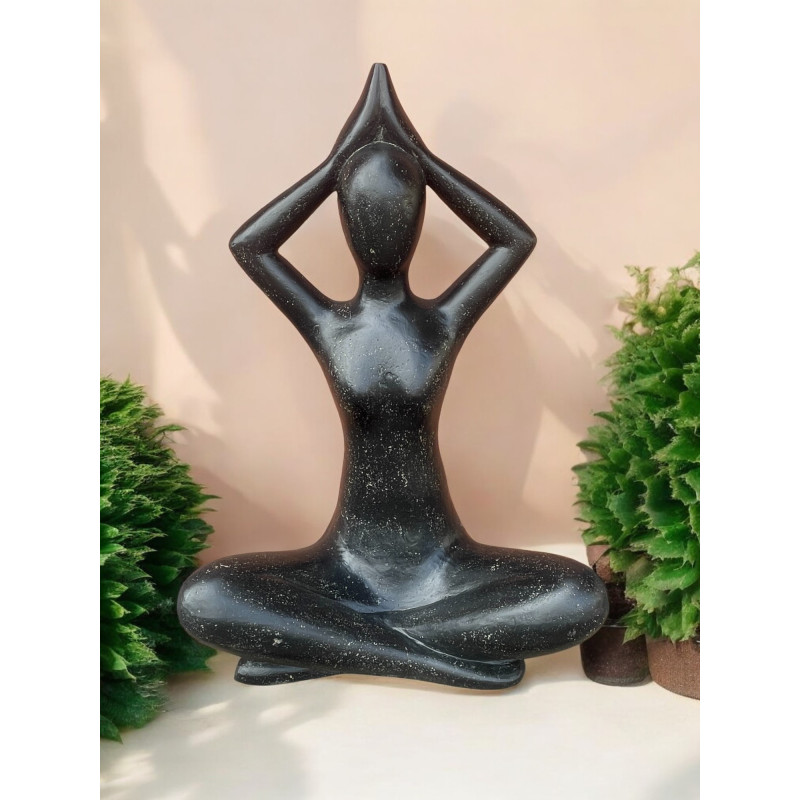 Statue Yogi Zen Noir 84 cm - KOHDECO