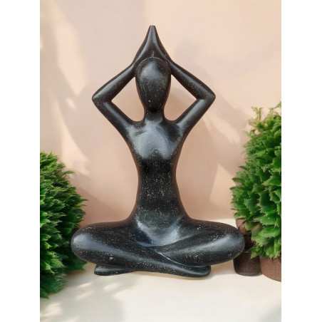 Statue Yogi Zen Noir 84 cm - KOHDECO