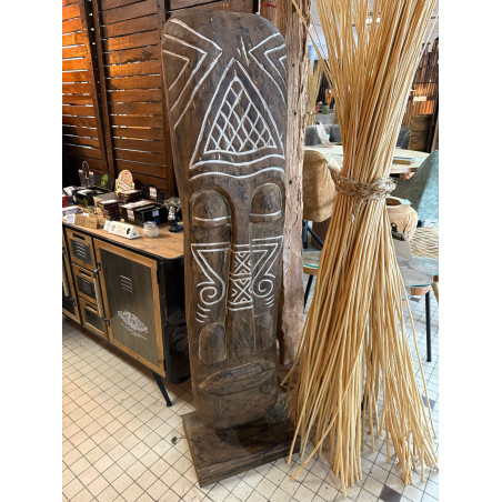 Statue Totem Tribal en Bois Sculpté Fait main 130cm