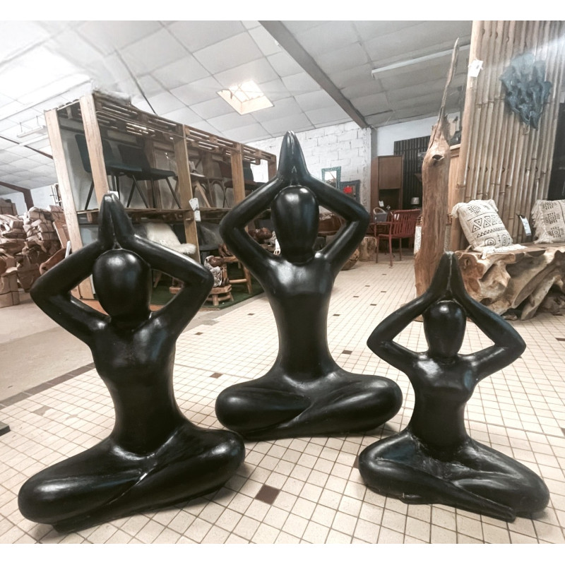 Statue Yogi Zen Noir 84 cm - KOHDECO