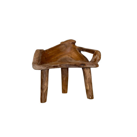 Banc Sculpté en Bois de Teck Massif – Pièce Unique Artisanale