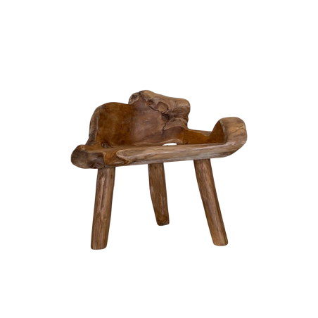 Banc Sculpté en Bois de Teck Massif – Pièce Unique Artisanale