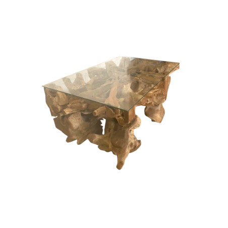 Table Basse Rectangulaire Racine de Teck - KohDeco