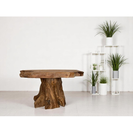 Table Basse pied central en Teck