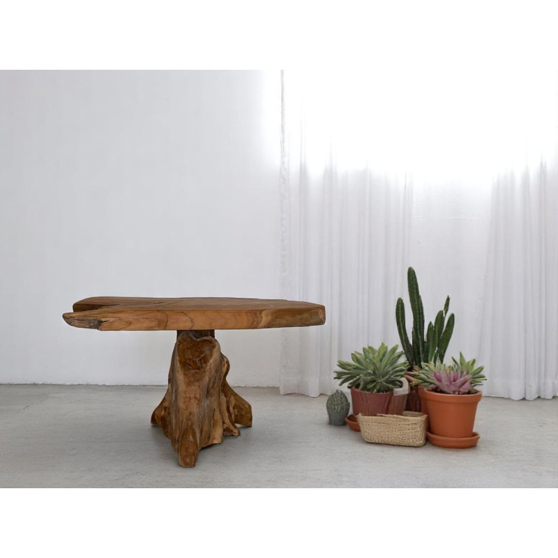 Table Basse pied central en Teck