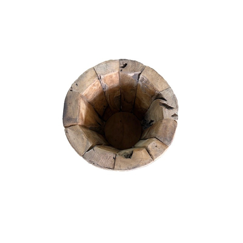 Cache Pot en Bois de teck Kebun 40 cm