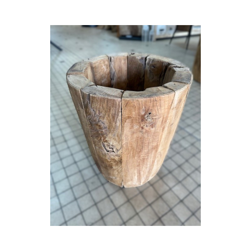 Cache Pot en Bois de teck Kebun 40 cm