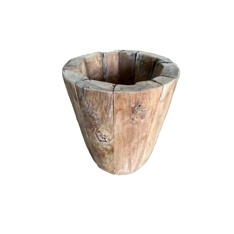 Cache Pot en Bois de teck Kebun 40 cm